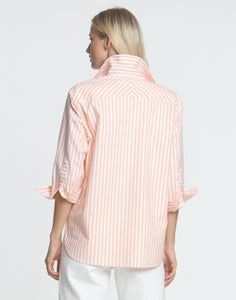 Halsey 3/4 Sleeve Oversize Stripe Shirt