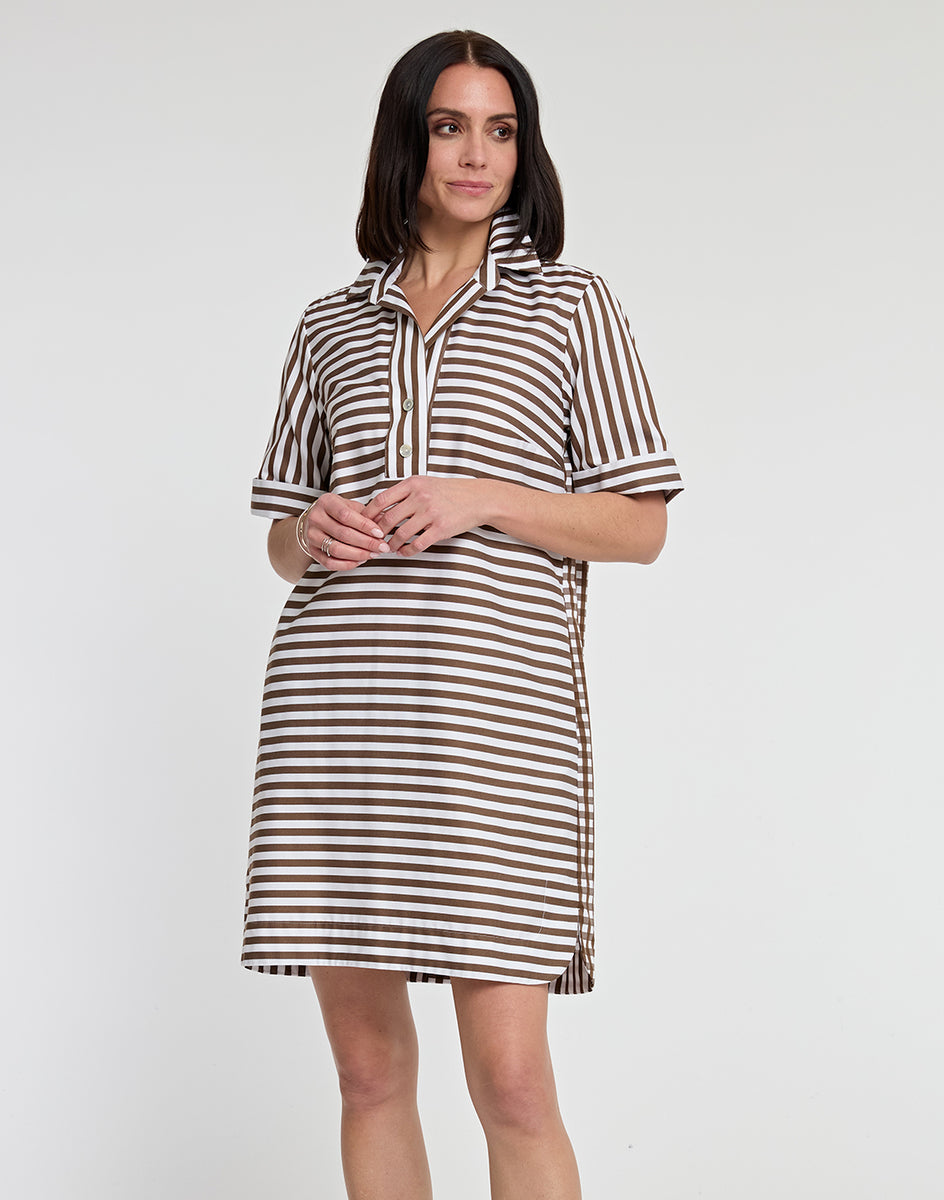 Hinson Wu Robin Dress in Textured Stripes Print main image 1