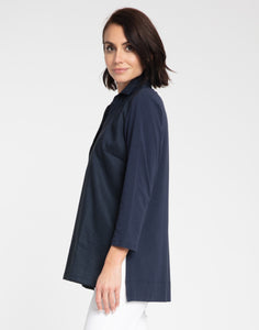Ivy 3/4 Sleeve Luxe Linen/Knit Tunic