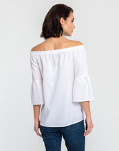 Load image into Gallery viewer, Lena Off Shoulder 3/4 Sleeve Luxe Linen Top
