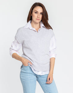 Larissa Long Sleeve Luxe Linen Cabana Stripes Shirt