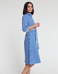 Tamron 3/4 Sleeve Stripe/Gingham Combo Dress