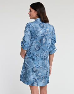 Charlotte 3/4 Sleeve Passionflower Print Dress