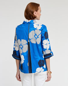 Xena 3/4 Sleeve Engineered Floral Stripe Print Shirt