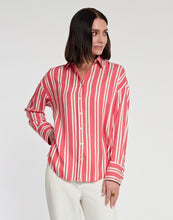 Load image into Gallery viewer, Larissa Long Sleeve Tencel Railroad Stripe Print Shirt