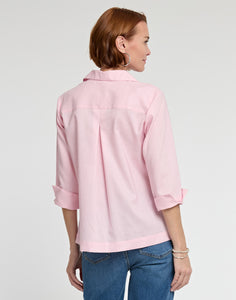Lara 3/4 Sleeve Luxe Linen Shirt Jacket