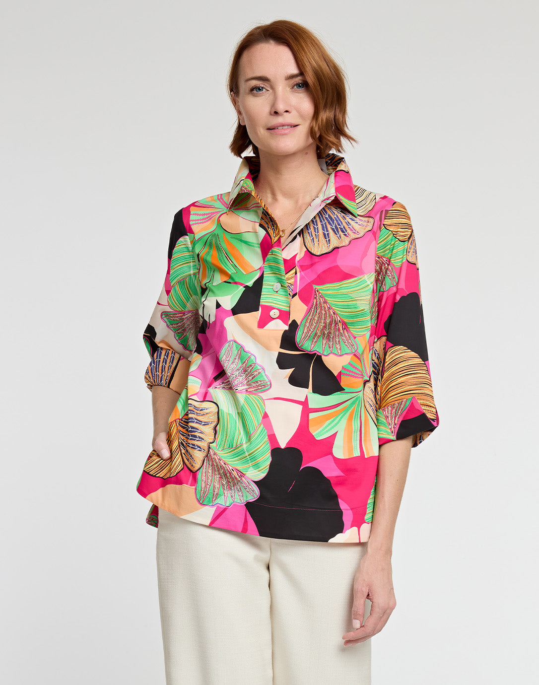 Hinson Wu Margot 3/4 Sleeve Garden Party Missy Fit Blouse main image 1