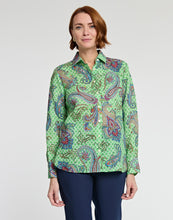 Load image into Gallery viewer, Reese Long Sleeve Luxe Linen Foulard Paisley Print Shirt