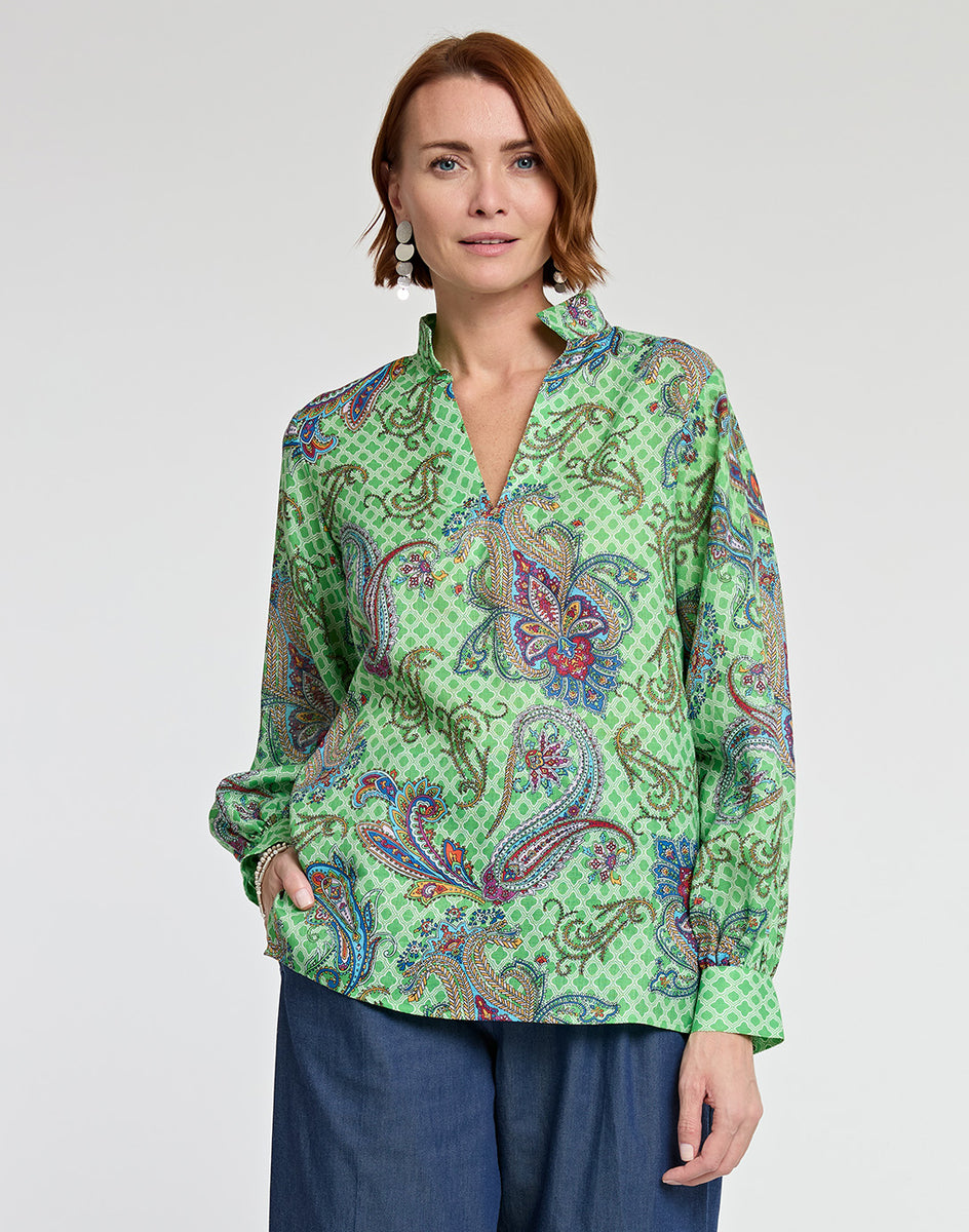 Hinson Wu Aileen Floral Paisely Blouse