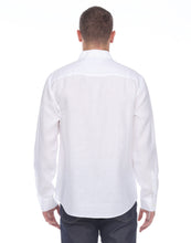Load image into Gallery viewer, Hampton Men&#39;s Long Sleeve Luxe Linen Shirt In White