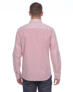 Hampton Men's Long Sleeve Cotton Stripe/Check Patterned Shirt