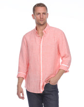 Load image into Gallery viewer, Hampton Men&#39;s Long Sleeve Luxe Linen Stripe Shirt