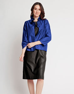 Sandra Reversible 3/4 Sleeve Silk Blend Satin Jacket
