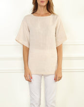 Load image into Gallery viewer, Fiona Luxe Linen Button Back Tee