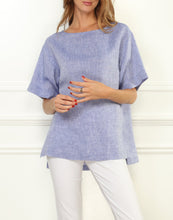 Load image into Gallery viewer, Fiona Luxe Linen Button Back Tee