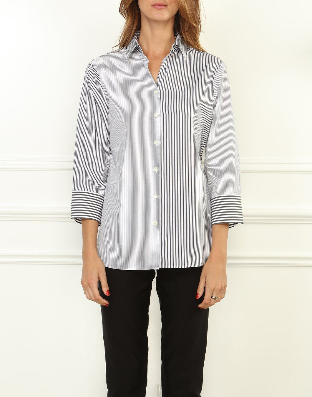 Margot 3/4 Sleeve Mixed Stripe Shirt