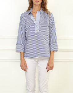 Aileen 3/4 Sleeve Stripe Detailed Shirt