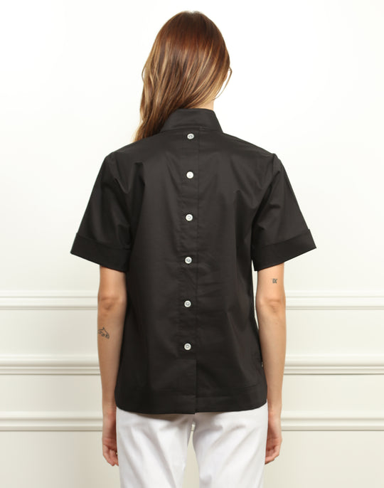 Aileen Short Sleeve Stand Collar Top