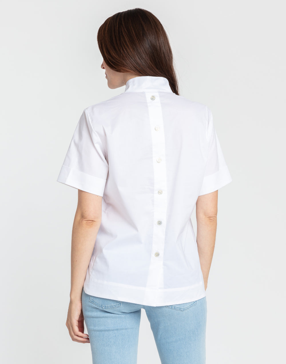 Aileen Short Sleeve Stand Collar Top