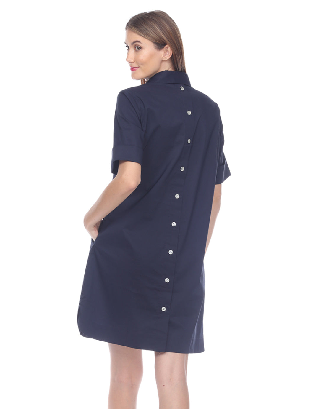 Aileen Short Sleeve Button Back Dress – Hinson Wu