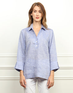 Aileen 3/4 Sleeve Luxe Linen Top