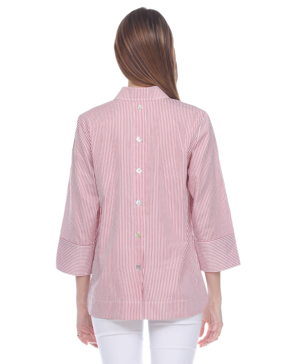FINAL SALE - NO RETURN, NO EXCHANGE Aileen 3/4 Sleeve Mini Stripe Shirt