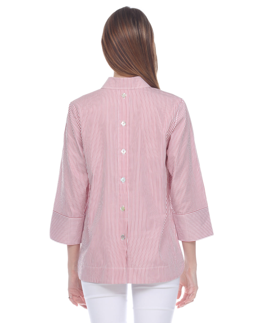 FINAL SALE - NO RETURN, NO EXCHANGE Aileen 3/4 Sleeve Mini Stripe Shirt