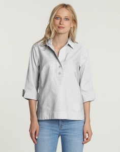 Aileen 3/4 Sleeve Mini Stripe Shirt