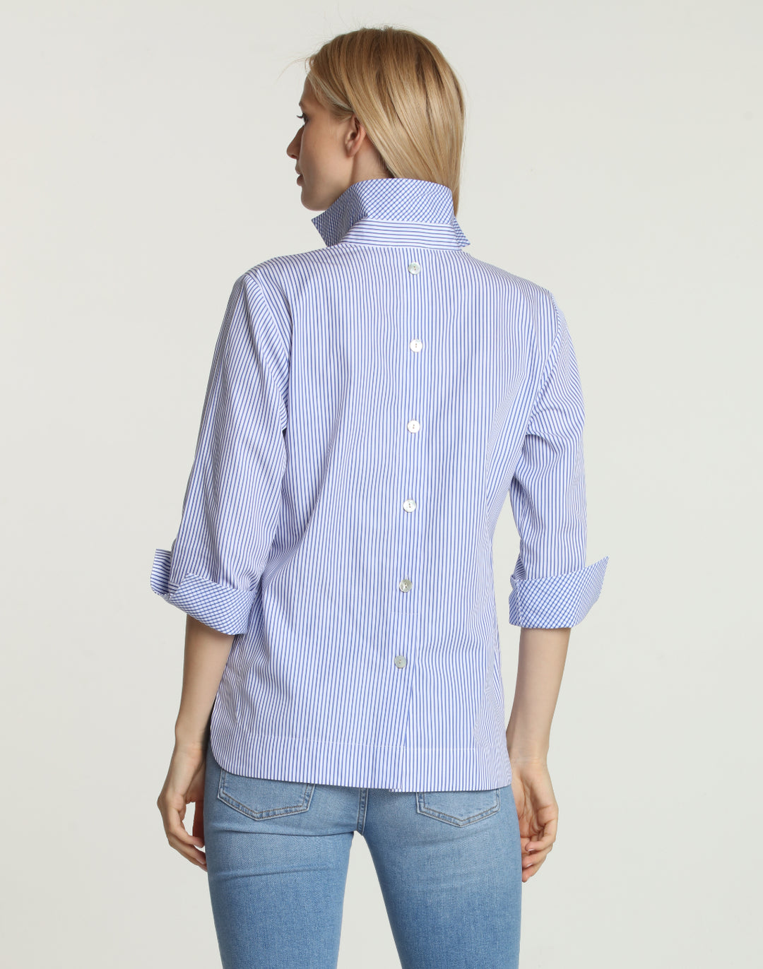 FINAL SALE - NO RETURN, NO EXCHANGE Aileen 3/4 Sleeve Mini Stripe Shirt