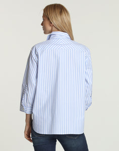 Halsey 3/4 Sleeve Oversize Stripe Shirt