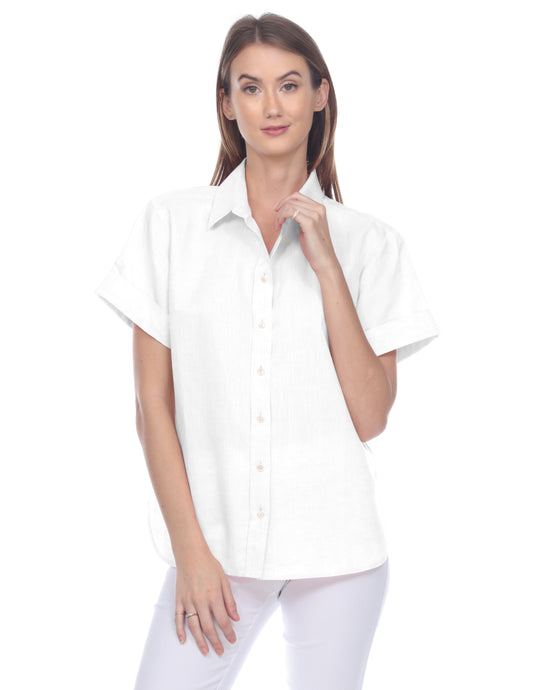 Layla Short Sleeve Luxe Linen Shirt