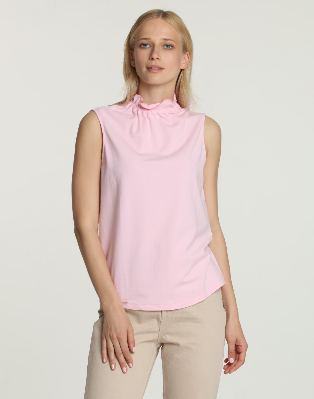 Georgia Sleeveless Ruffle Neck Foundation Layer – Hinson Wu