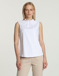 Georgia Sleeveless Ruffle Neck Foundation Layer Tee