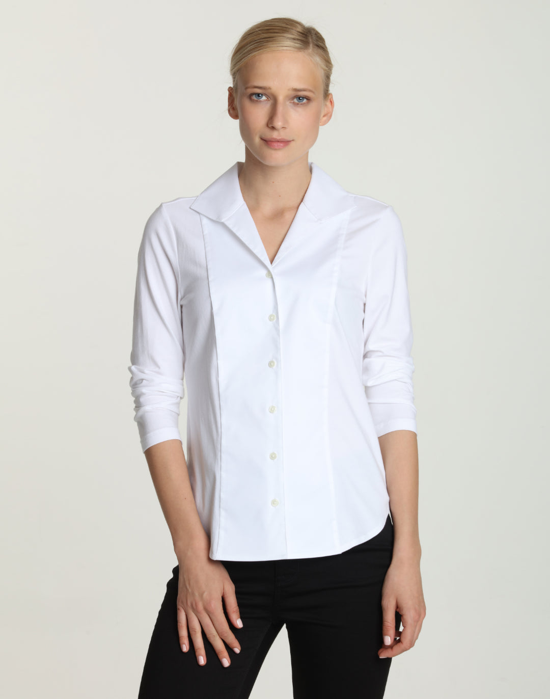Donna 3/4 Sleeve Wing Collar "T" Shirt