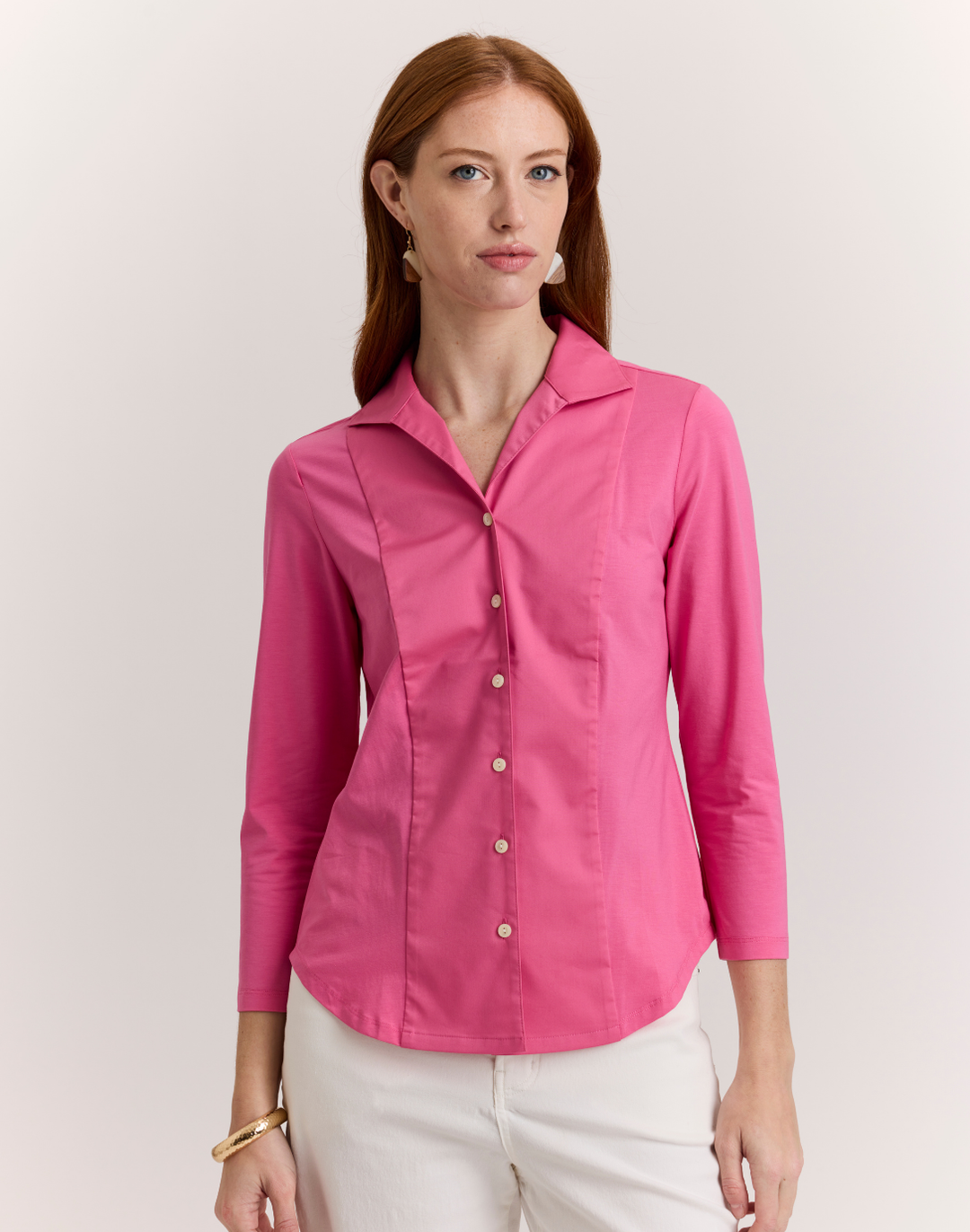 3 4 sleeve dress shirts Men Button Down Formal Business 3/4 Sleeve Dress Shirt Office Work Blouse