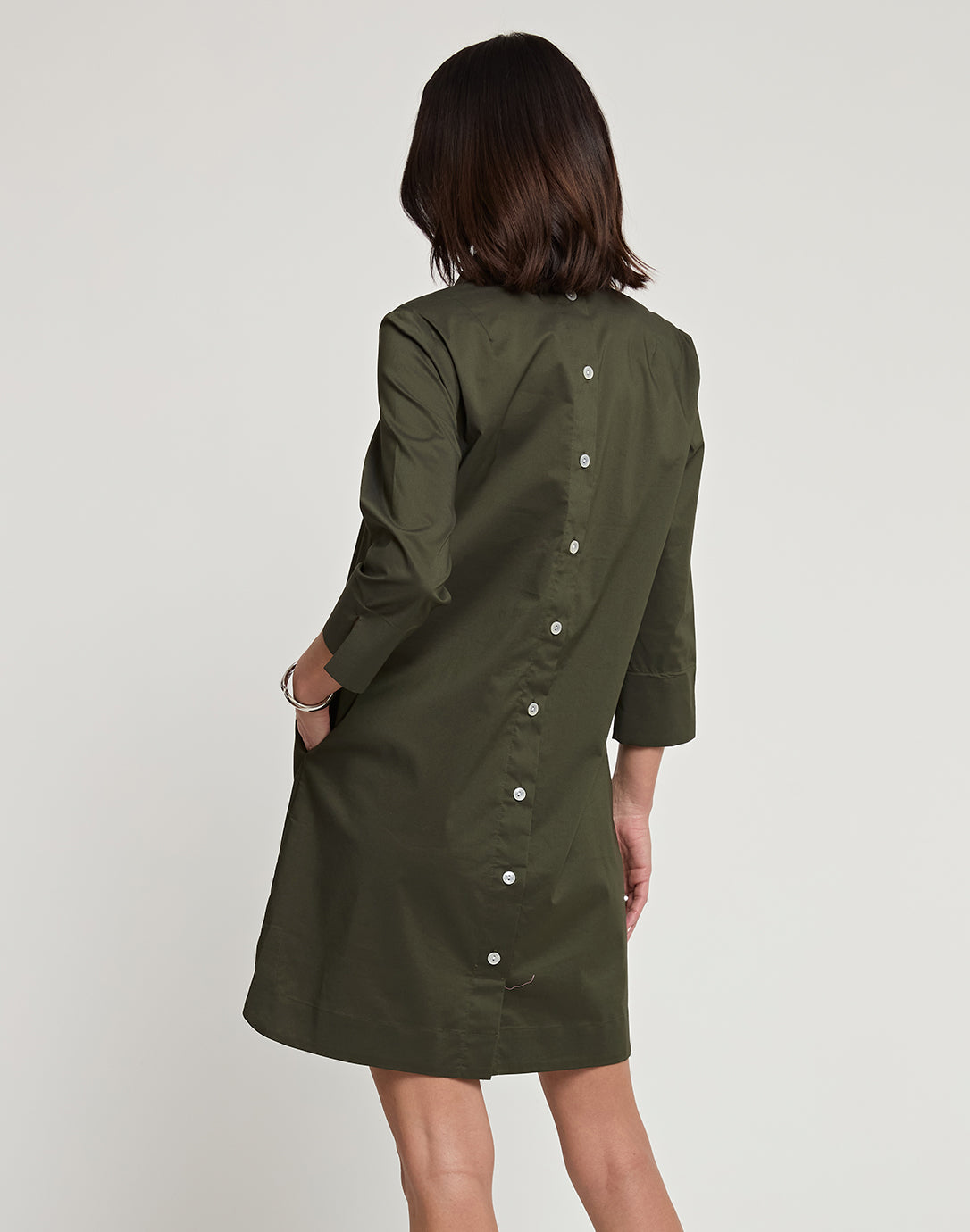 Aileen 3/4 Sleeve Button Back Dress – Hinson Wu