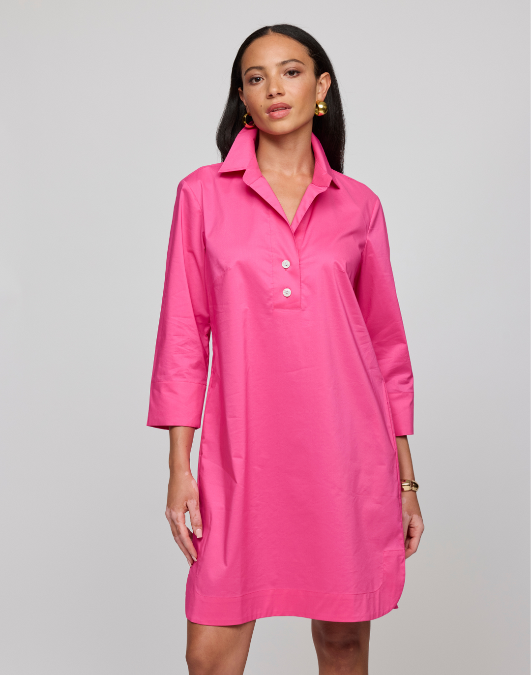 Aileen 3/4 Sleeve Button Back Dress Orchid / M Aileen 3/4 Sleeve Button Back Dress Orchid / M