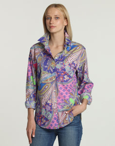 Halsey Long Sleeve Paisley Printed Shirt