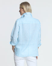 Load image into Gallery viewer, Margot 3/4 Sleeve Luxe Linen Stripe Shirt