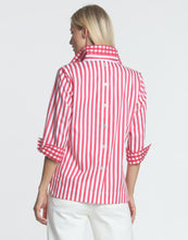 Load image into Gallery viewer, Aileen 3/4 Sleeve Stripe With Gingham Cuff Top