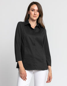 Ally 3/4 Sleeve Woven/Knit Shirt