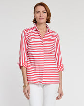Load image into Gallery viewer, Xena 3/4 Sleeve Stripe/Gingham Combo Shirt