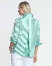 Load image into Gallery viewer, Xena 3/4 Sleeve Stripe/Gingham Combo Shirt