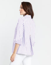 Load image into Gallery viewer, Xena 3/4 Sleeve Stripe/Gingham Combo Shirt