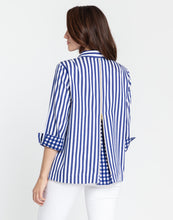 Load image into Gallery viewer, Xena 3/4 Sleeve Stripe/Gingham Combo Shirt