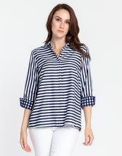 Load image into Gallery viewer, Xena 3/4 Sleeve Stripe/Gingham Combo Shirt