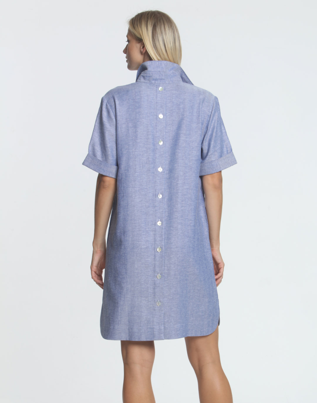 FINAL SALE NO RETURNS/EXCHANGES - Aileen Short Sleeve Luxe Linen Herringbone Dress