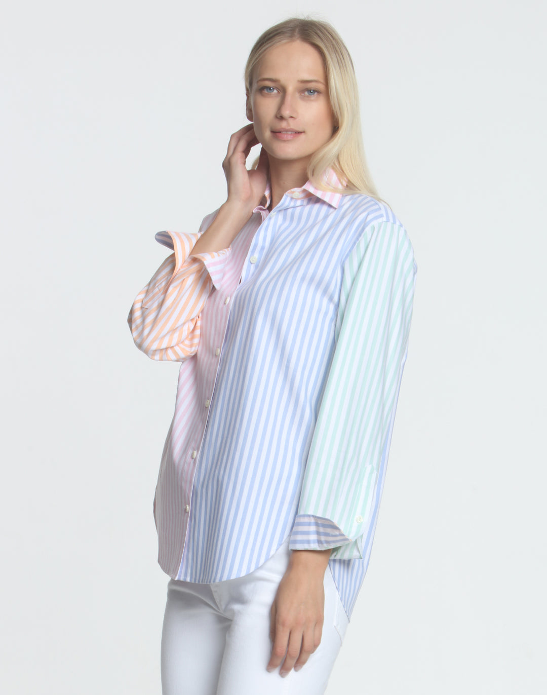 FINAL SALE NO RETURNS/EXCHANGES - Halsey Long Sleeve Mixed Stripe Shirt