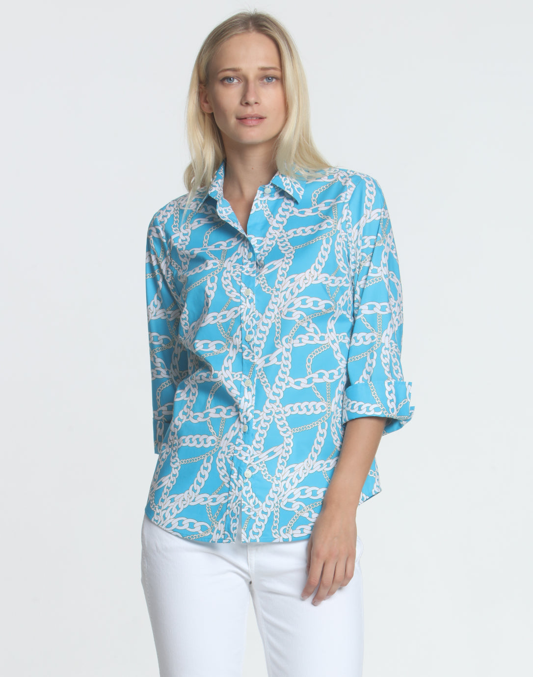 Clarice 3/4 Sleeve Chain Print Shirt – Hinson Wu