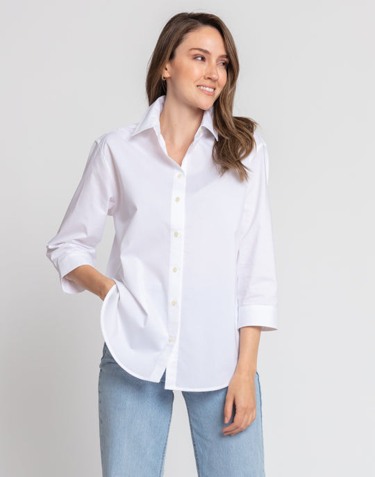 Halsey 3/4 Sleeve Stretch Cotton Shirt